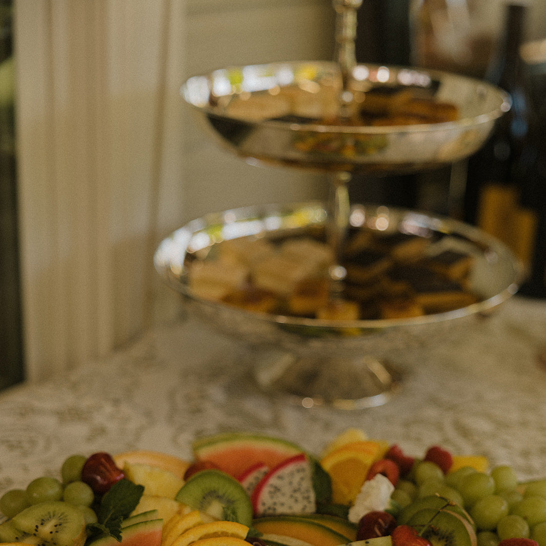 The Regency 2-Tier Silver Dessert Stand