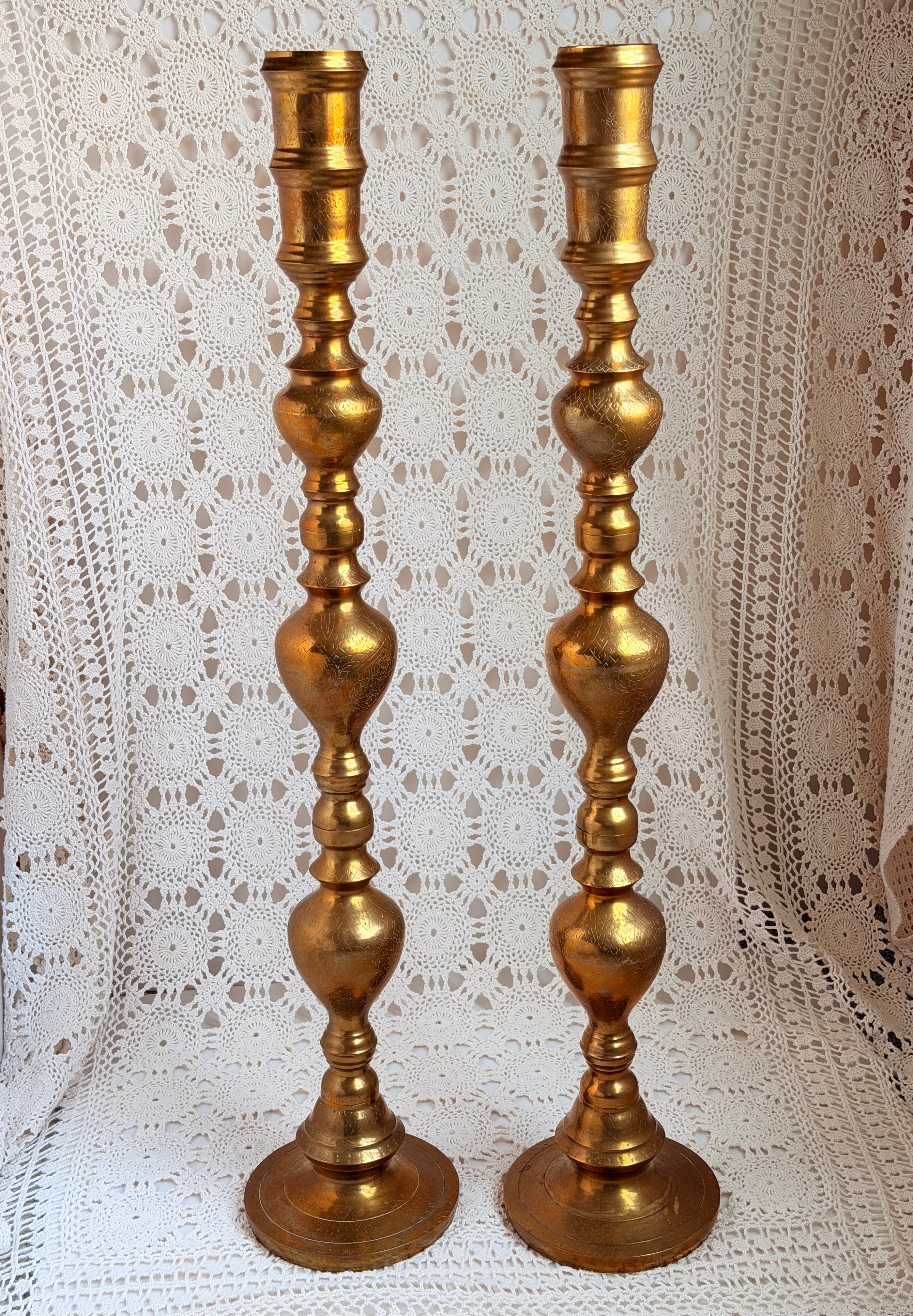 The Hollywood Tall Brass Candlesticks (Pair)