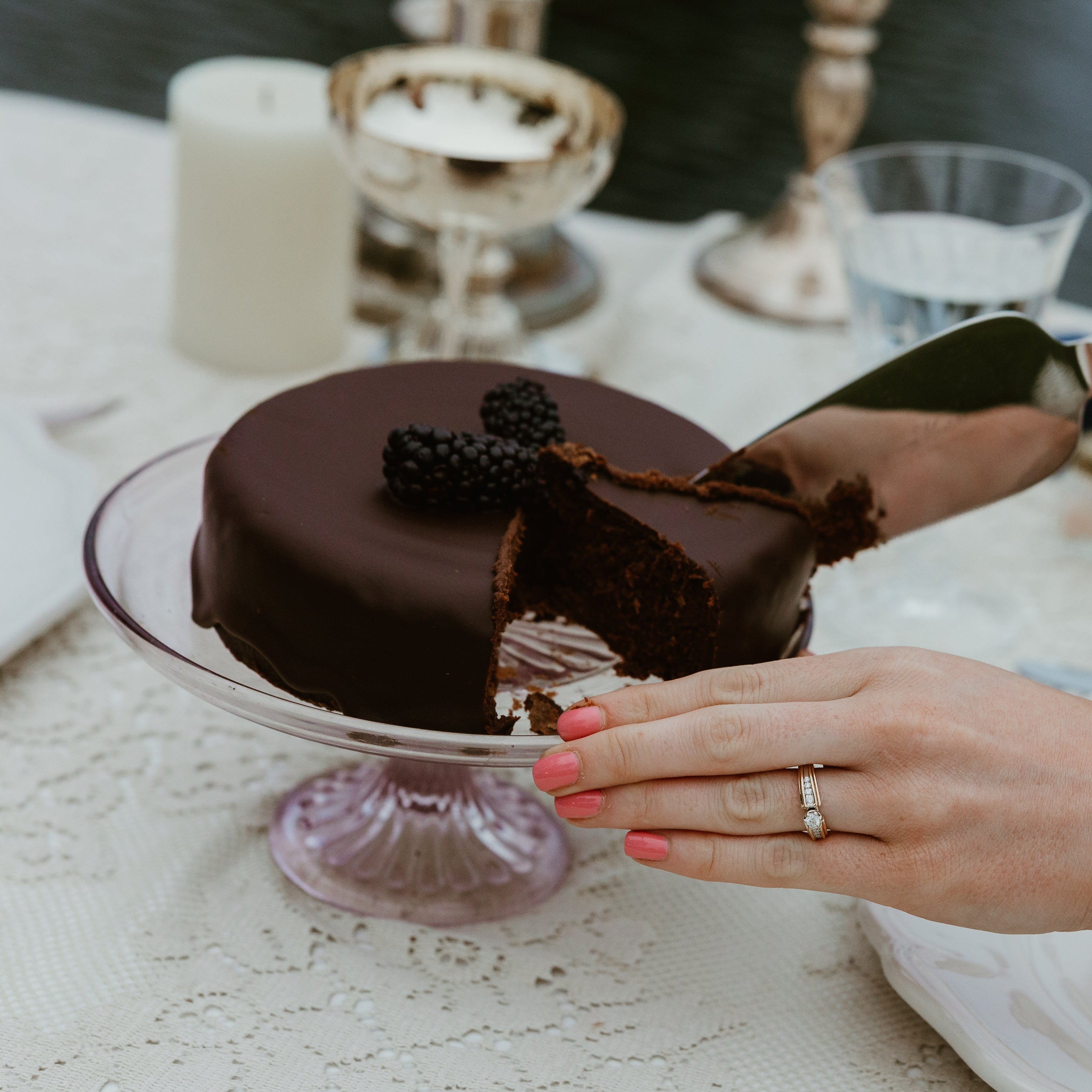 The Lavender Pedestal Cake Stand (8")