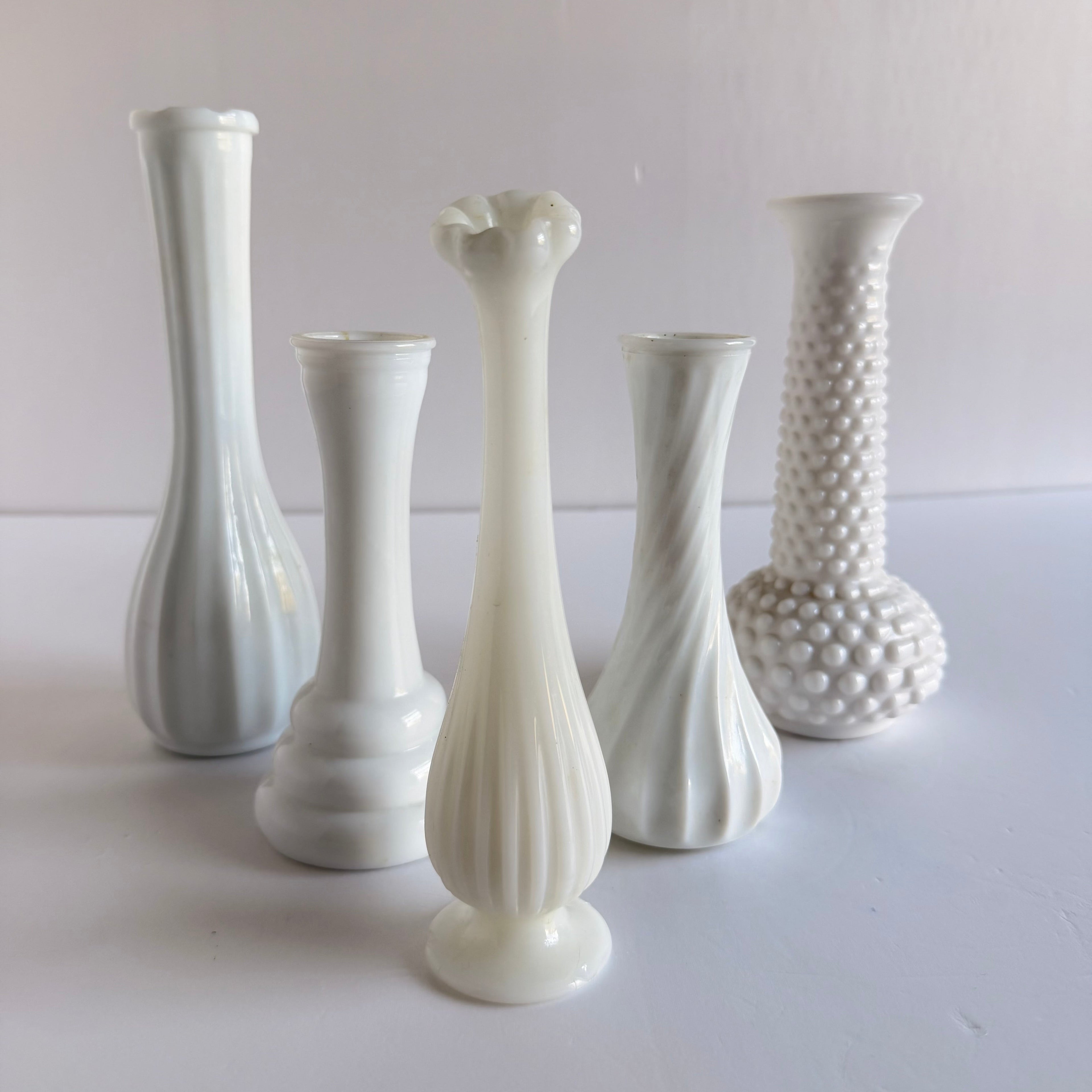 The Daisy Milk Glass Bud Vase Collection