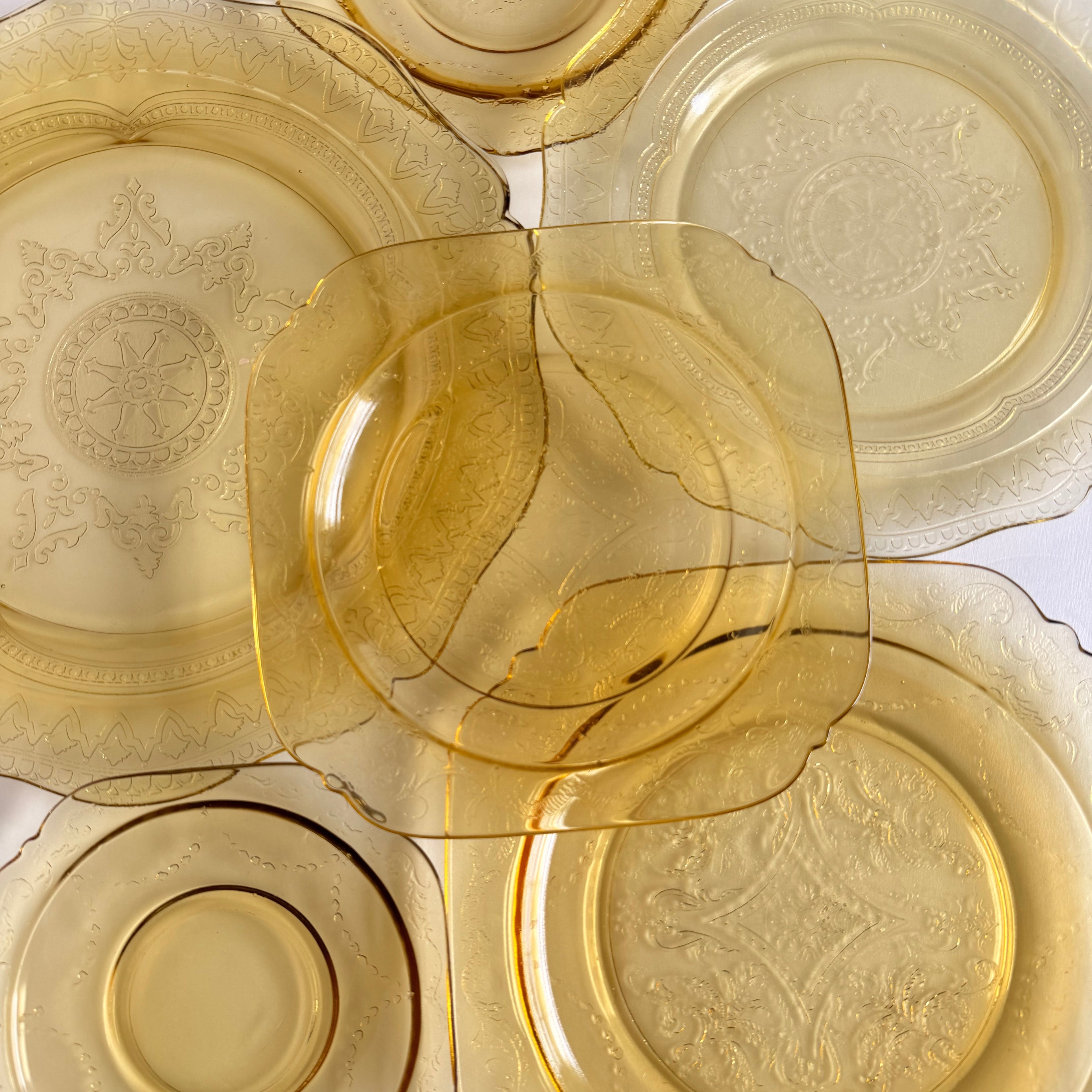 The Goldie Yellow Depression Glass Plate Collection