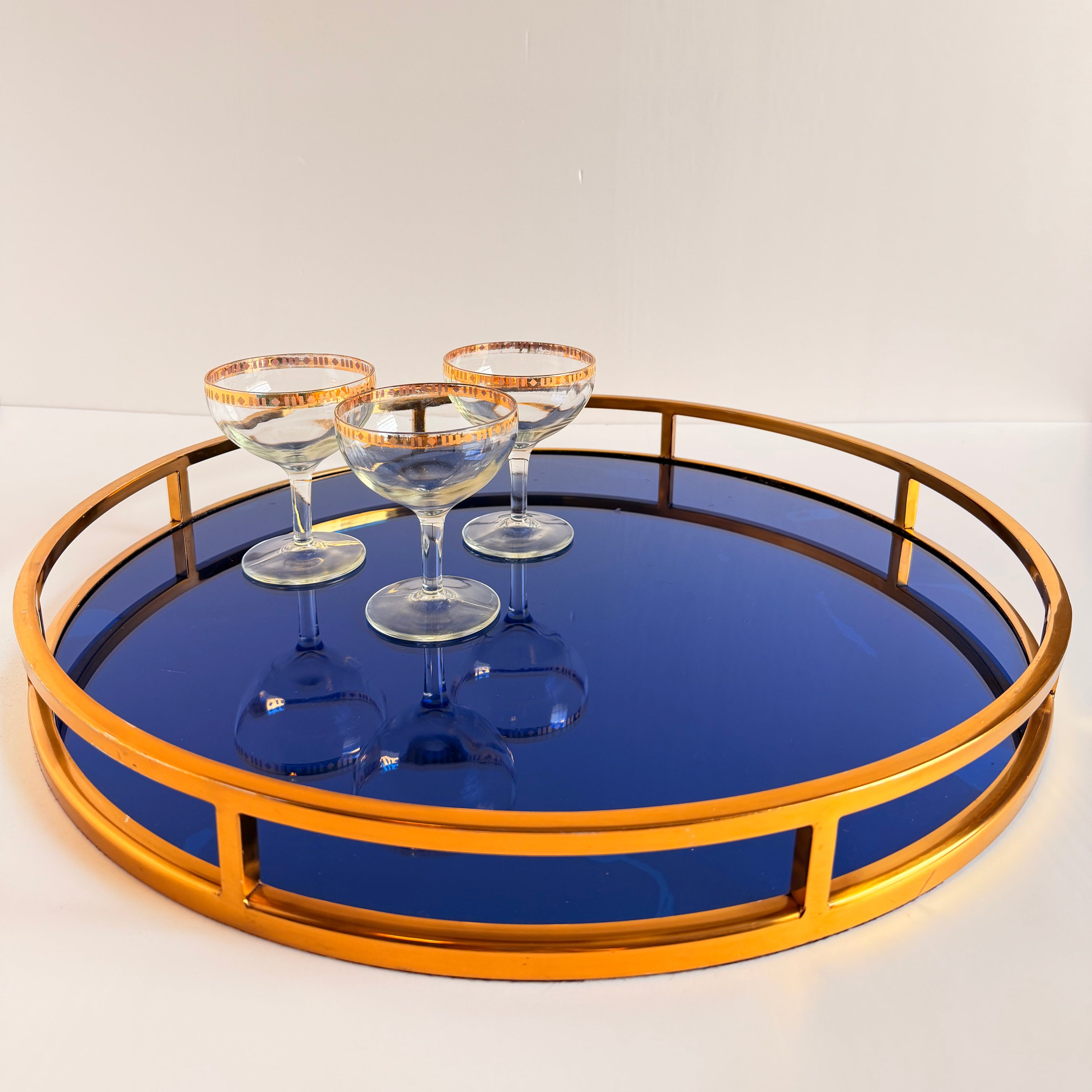 The Hollywood Brass & Glass Serving Tray