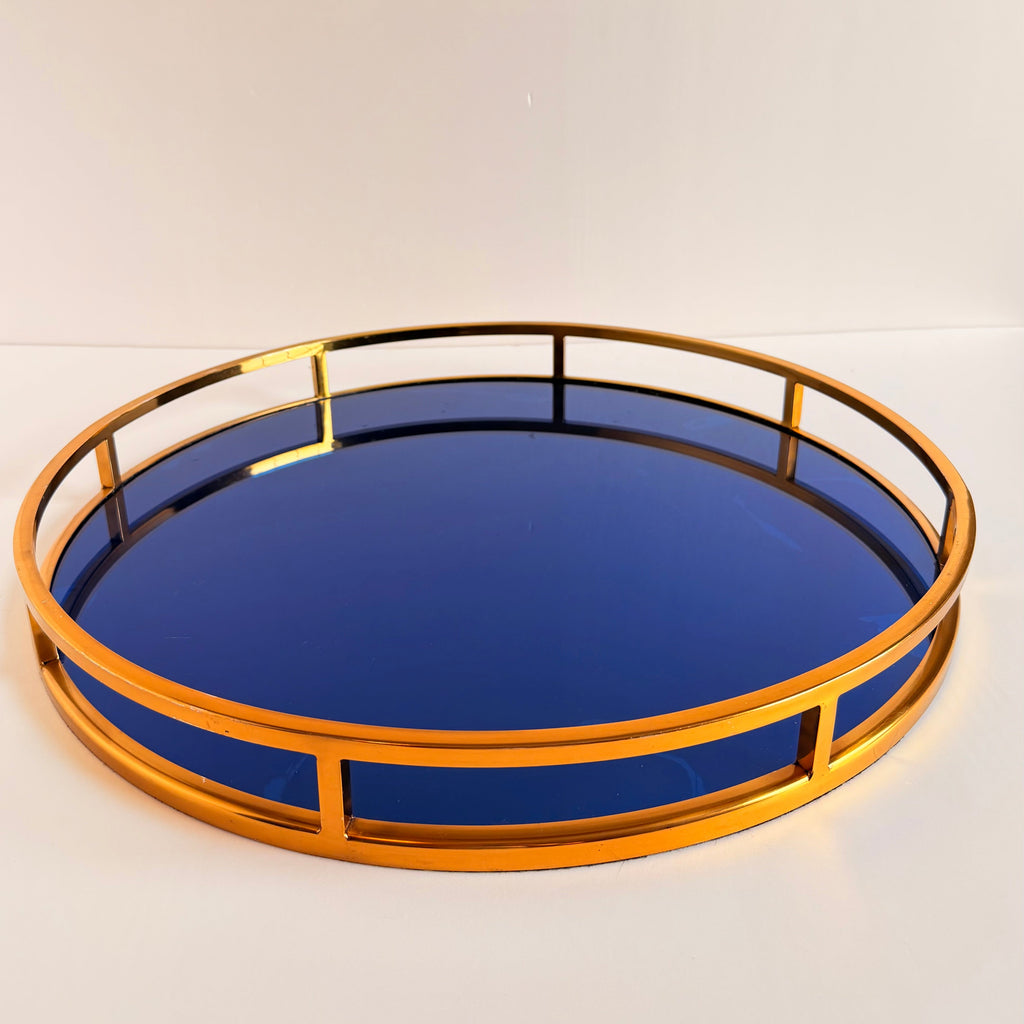 The Hollywood Brass & Glass Serving Tray