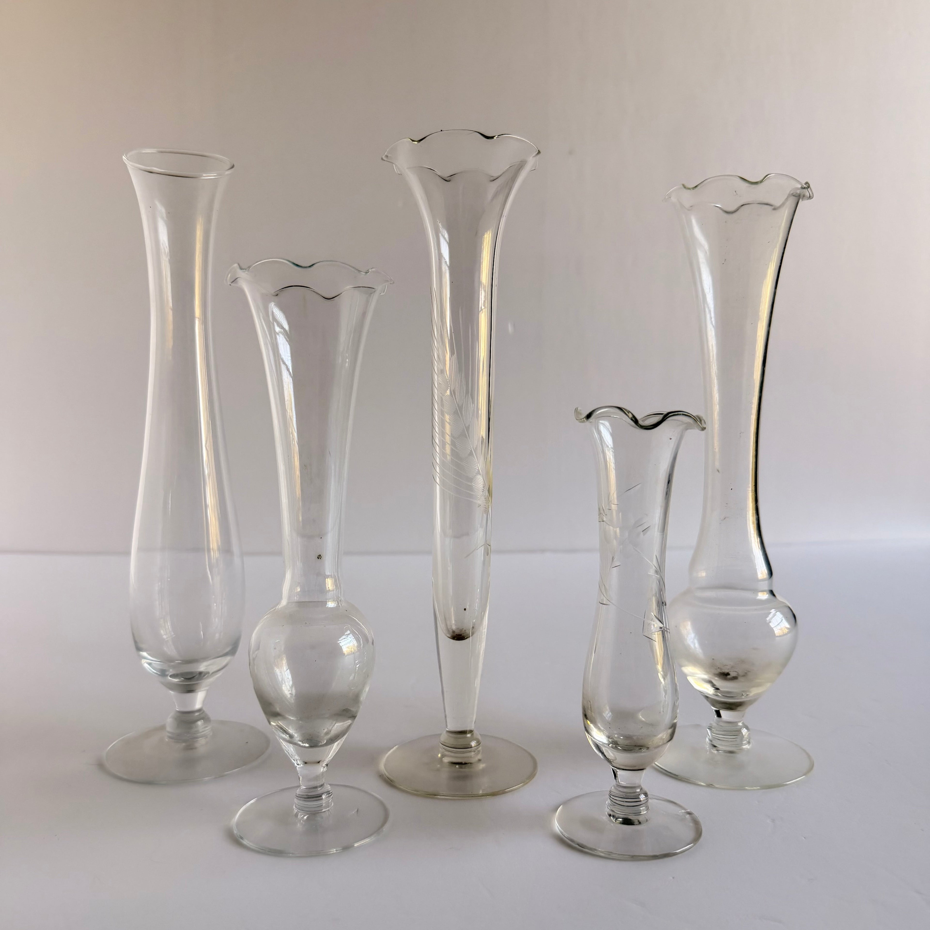 Clear Glass Bud Vases