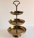 The Laurel 3-Tier Aged Gold Dessert Stand